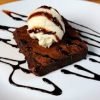 Brownie con helado